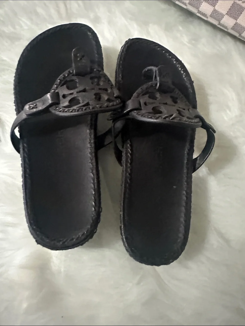 Tory Burch Black Leather Millers Thong Sandals